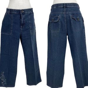 Erica embellished blue crop jeans